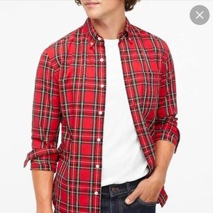 Mens J Crew factory flex washed tartan shirt NWT